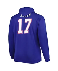 Men's Fanatics Josh Allen Royal Buffalo Bills Big and Tall Fleece Name Number Pullover Hoodie