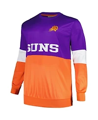 Men's Fanatics Purple, Orange Phoenix Suns Big and Tall Split Pullover Sweatshirt