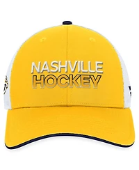 Men's Fanatics Gold Nashville Predators Authentic Pro Rink Trucker Adjustable Hat