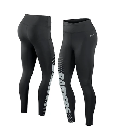 Women's Nike Black Las Vegas Raiders Yard Line Crossover Leggings
