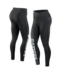 Women's Nike Black Las Vegas Raiders Yard Line Crossover Leggings