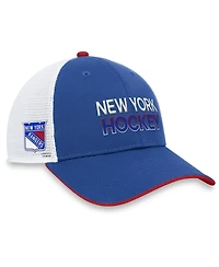 Men's Fanatics Blue New York Rangers Authentic Pro Rink Trucker Adjustable Hat