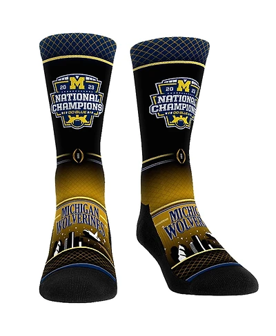 Men's and Women's Rock 'Em Socks Navy Michigan Wolverines College Football Playoff 2023 National Champions Crew Socks