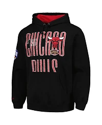Men's Mitchell & Ness Black Distressed Chicago Bulls Hardwood Classics Og 2.0 Pullover Hoodie