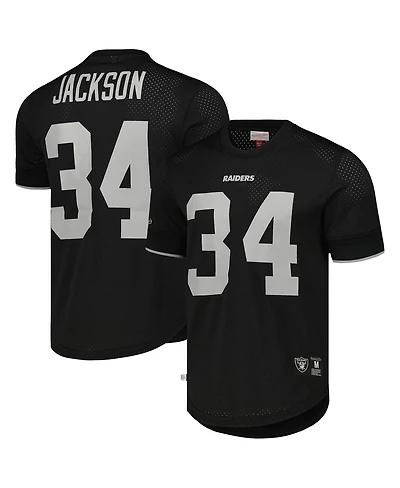 Men's Mitchell & Ness Bo Jackson Black Los Angeles Raiders Gridiron Classics Retired Player Name and Number Mesh Top