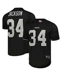 Men's Mitchell & Ness Bo Jackson Black Los Angeles Raiders Gridiron Classics Retired Player Name and Number Mesh Top