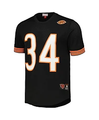 Men's Mitchell & Ness Walter Payton Black Chicago Bears Retired Player Name and Number Mesh Top