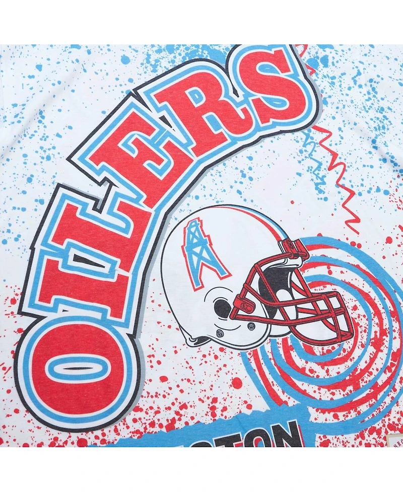 Men's Mitchell & Ness White Houston Oilers Team Burst Sublimated T-shirt