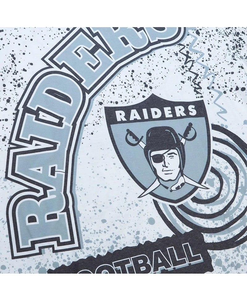 Men's Mitchell & Ness White Las Vegas Raiders Team Burst Sublimated T-shirt