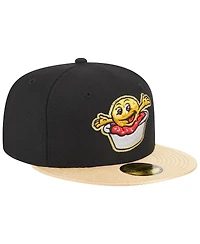 Men's New Era Black Akron RubberDucks Theme Nights Sauerkraut Balls 59FIFTY Fitted Hat