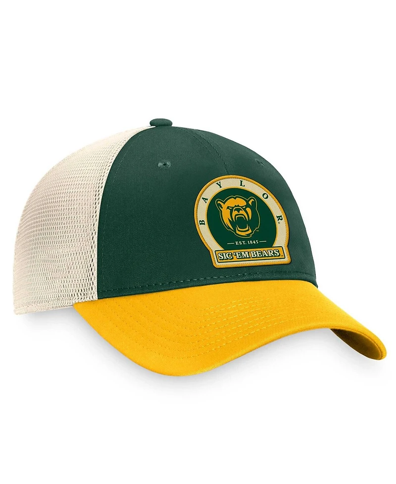 Men's Top of the World Green Baylor Bears Refined Trucker Adjustable Hat