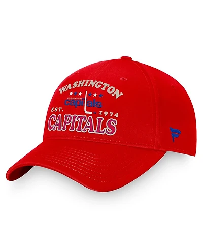 Men's Fanatics Red Distressed Washington Capitals Heritage Vintage-Like Adjustable Hat