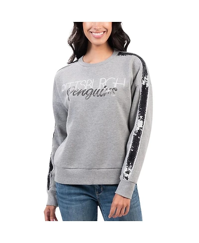 Women's G-iii 4Her by Carl Banks Gray Pittsburgh Penguins Penalty Box Pullover Sweatshirt