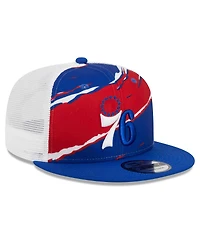 Men's New Era Royal, White Philadelphia 76ers Tear Trucker 9FIFTY Adjustable Hat