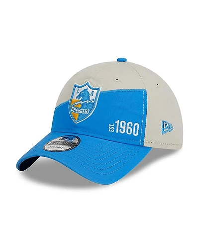 Men's New Era Cream, Powder Blue Los Angeles Chargers 2023 Sideline Historic 9TWENTY Adjustable Hat