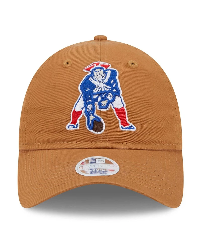 Women's New Era Brown New England Patriots Throwback Main Core Classic 2.0 9TWENTY Adjustable Hat