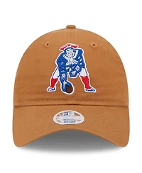 Women's New Era Brown New England Patriots Throwback Main Core Classic 2.0 9TWENTY Adjustable Hat