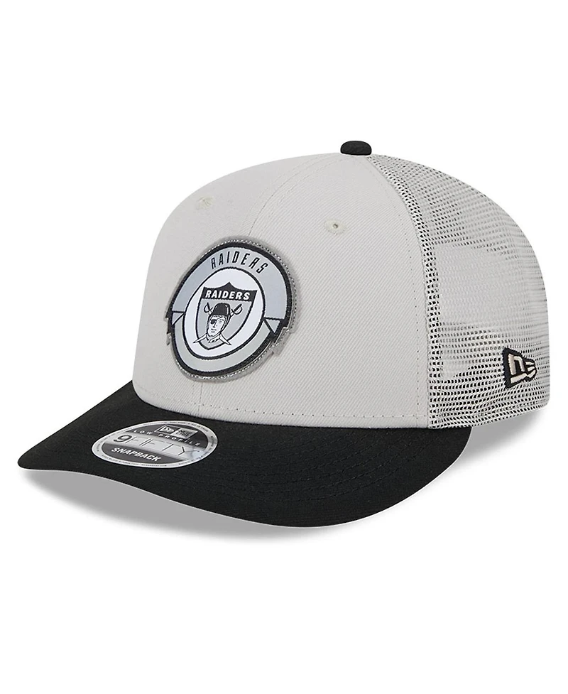 Men's New Era Cream, Black Las Vegas Raiders 2023 Sideline Historic Low Profile 9FIFTY Snapback Hat