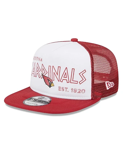 Men's New Era White, Cardinal Arizona Cardinals Banger 9FIFTY Trucker Snapback Hat
