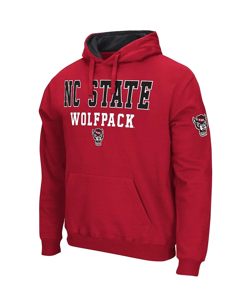 Men's Colosseum Red Nc State Wolfpack Sunrise Pullover Hoodie