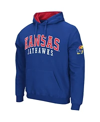 Men's Colosseum Royal Kansas Jayhawks Double Arch Pullover Hoodie