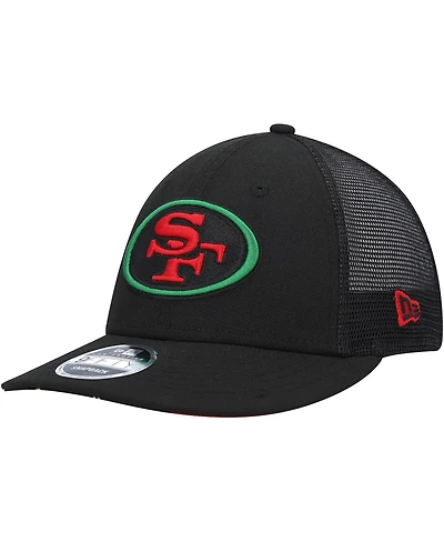Men's New Era Black San Francisco 49ers Black Excellence Collection Trucker Low Profile 9FIFTY Snapback Hat