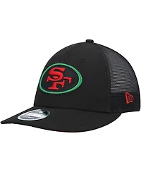 Men's New Era Black San Francisco 49ers Black Excellence Collection Trucker Low Profile 9FIFTY Snapback Hat
