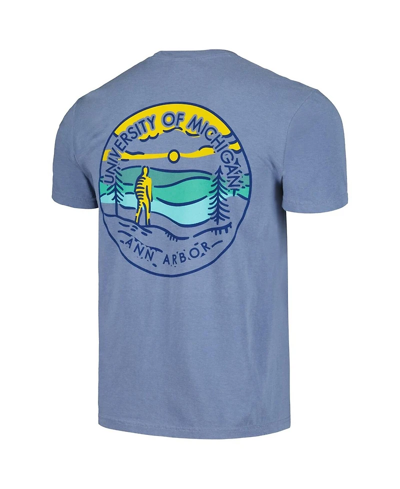 Men's Navy Michigan Wolverines Circle Scene Comfort Colors T-shirt