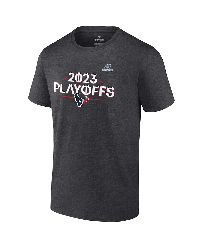 Men's Fanatics Heather Charcoal Houston Texans 2023 Nfl Playoffs Ready T-shirt