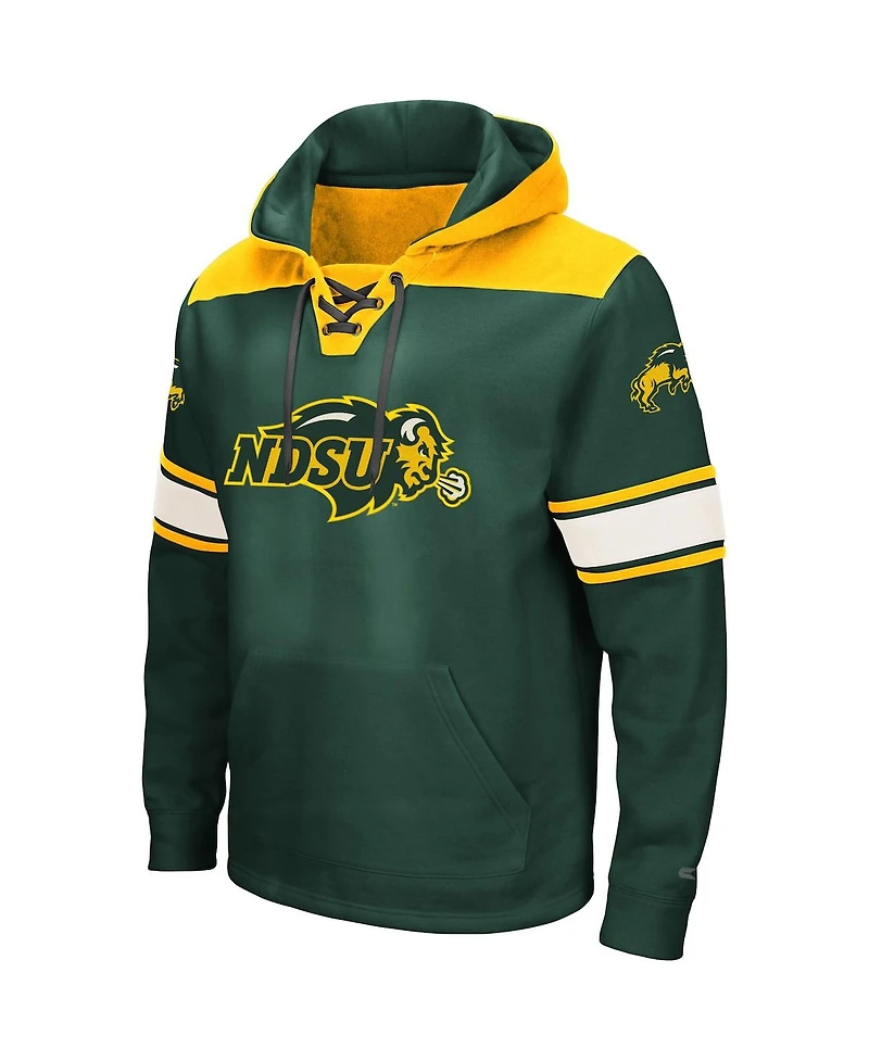 Men's Colosseum Green Ndsu Bison 2.0 Lace-Up Pullover Hoodie