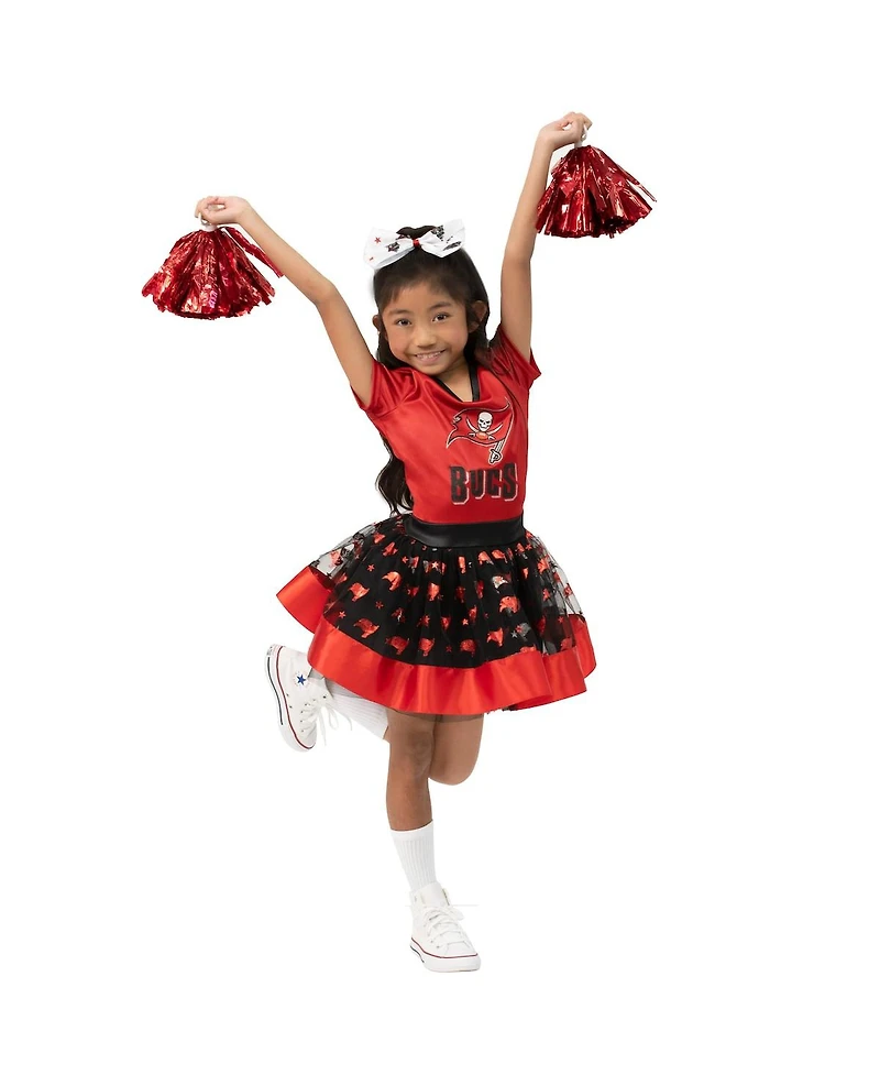 Girls Youth Red Tampa Bay Buccaneers Tutu Tailgate Game Day V-Neck Costume