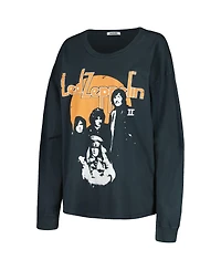 Women's Daydreamer Black Distressed Led Zeppelin Portrait Merch Long Sleeve T-shirt