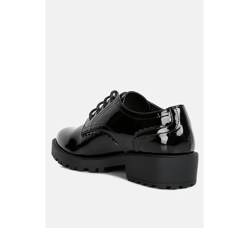 whittle patent lace up derby shoes