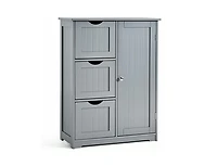 Bathroom Floor Cabinet Side Storage with 3 Drawers and 1 Cupboard
