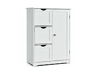 Bathroom Floor Cabinet Side Storage Cabinet with 3 Drawers and 1 Cupboard