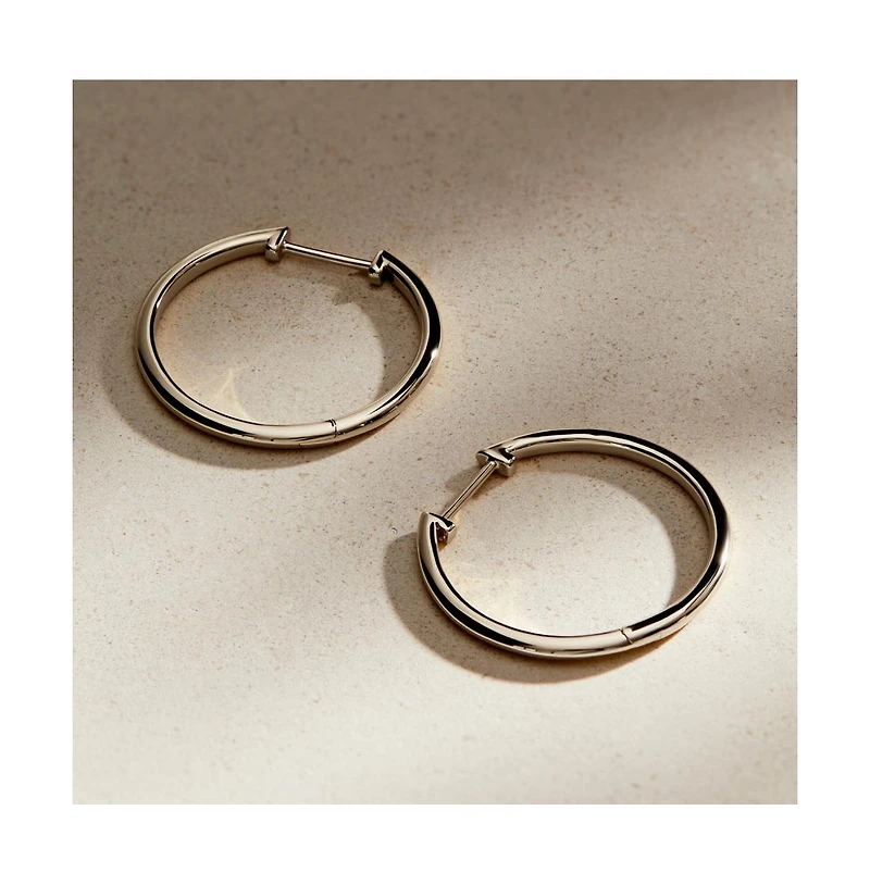 Ana Luisa Medium Slim Endless Hoops - Lo Medium Silver