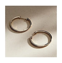 Ana Luisa Medium Slim Endless Hoops - Lo Medium Silver