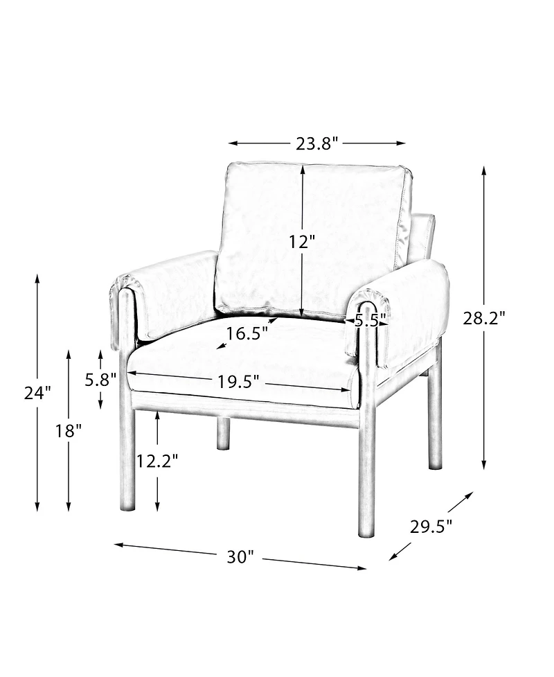 Hulala Home Modern Armchair with Solid Wood Legs