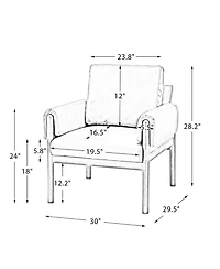 Hulala Home Modern Armchair with Solid Wood Legs