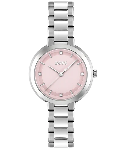 Hugo Boss Women's Sena Quartz Silver-Tone Stainless Steel Watch 34mm