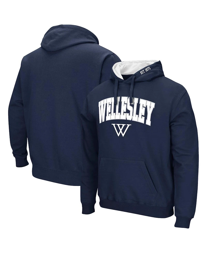 Men's Colosseum Navy Wellesley Blue Isle Pullover Hoodie