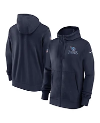 Men's Nike Navy Tennessee Titans Sideline Club Performance Full-Zip Hoodie