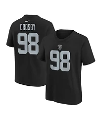 Youth Nike Maxx Crosby Black Las Vegas Raiders Player Name and Number T-shirt