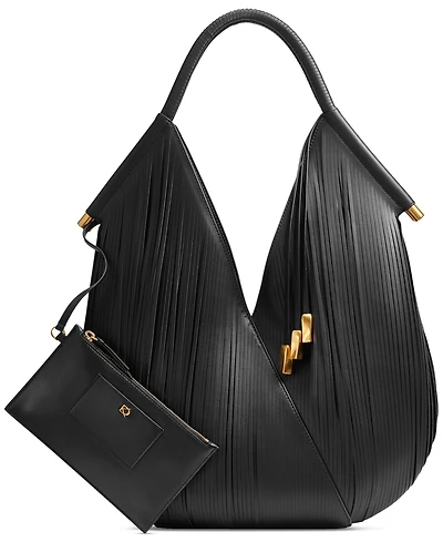 Donna Karan New York Baldwin Large Laser-cut Shoulder with Leather Wrapped Rounded Handle