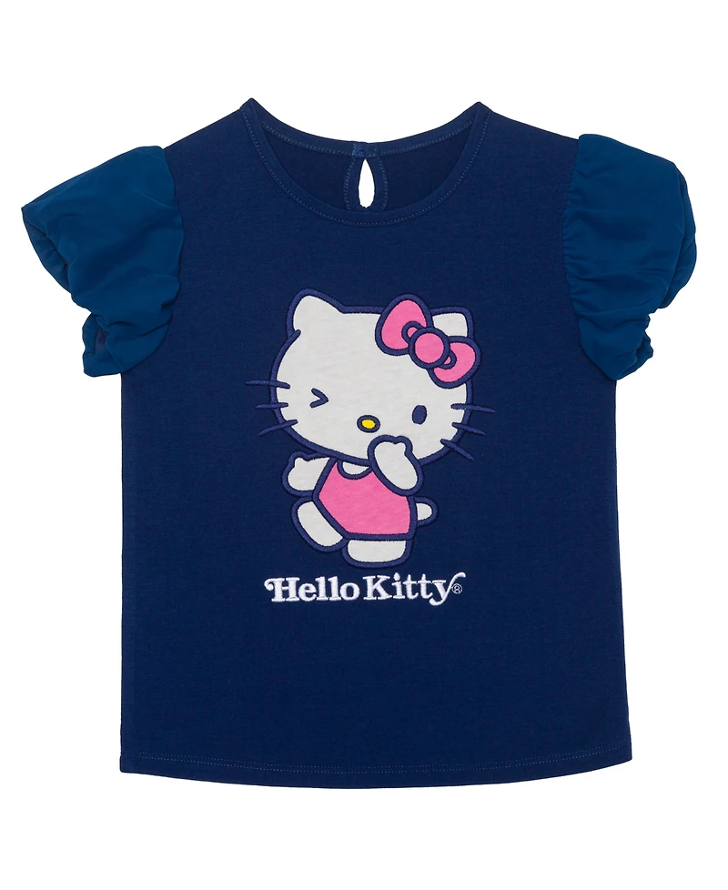Hello Kitty Little Girls Wink Short Sleeve Top and Legging Set