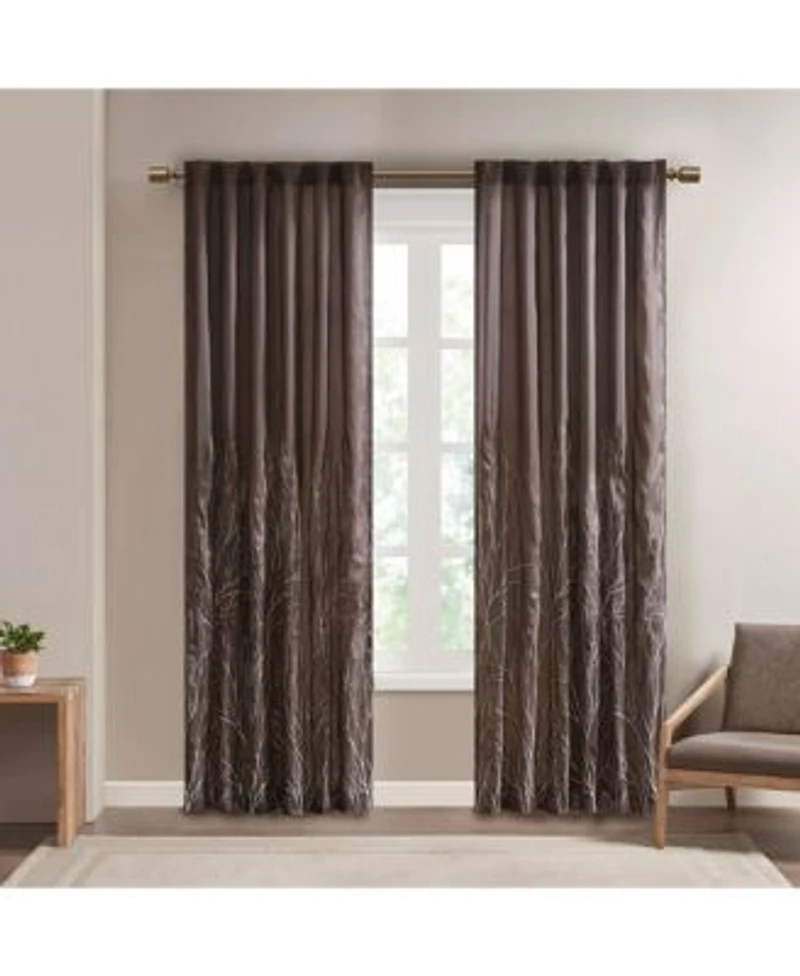 Andora Faux Silk Embroidered Window Valance Curtain Collection