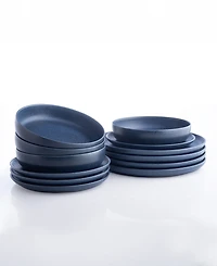 Porto by Stone Lain Macchio Stoneware 12 Pc. Dinnerware Set, Service for 4