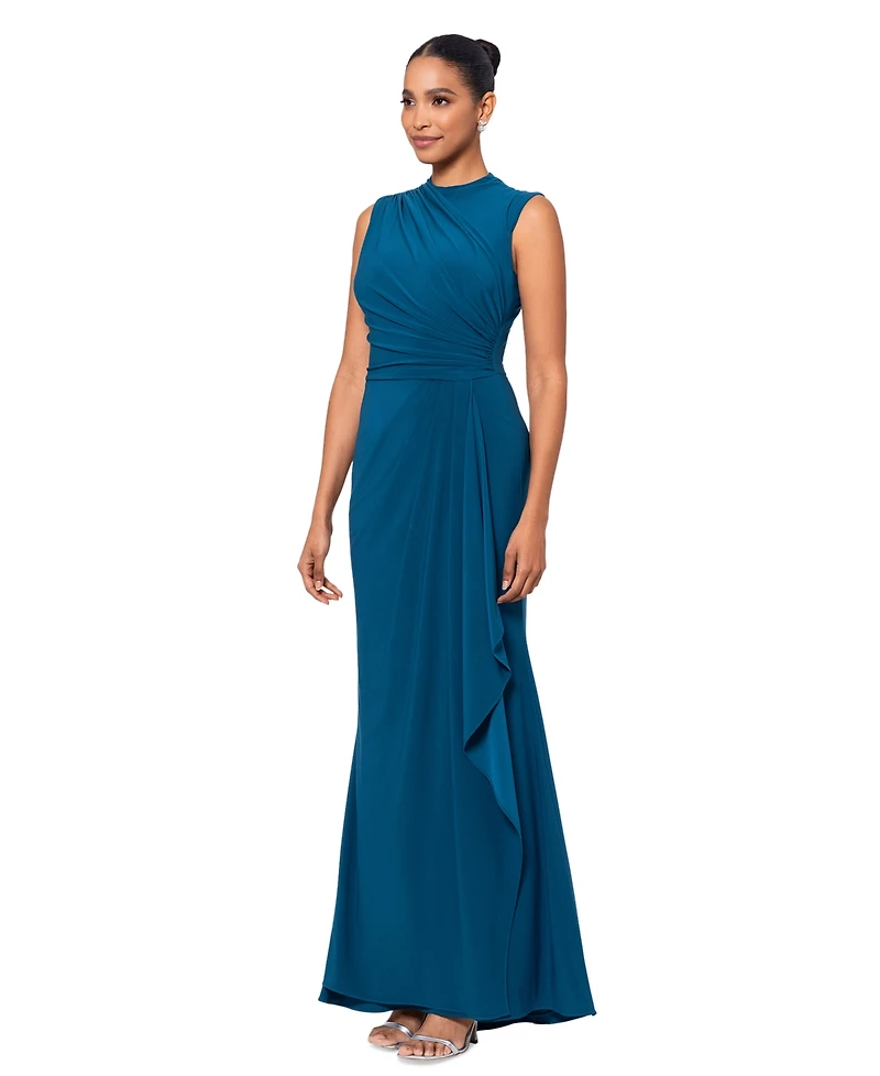 Betsy & Adam Women's Ruched Draped Gown