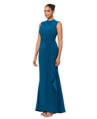 Betsy & Adam Women's Ruched Draped Gown