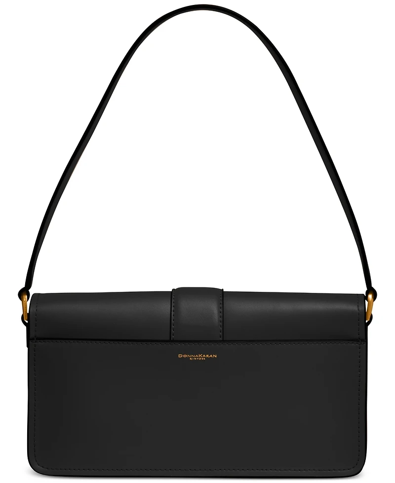 Donna Karan New York Valley Stream Leather Buckle Shoulder with Removable Strap